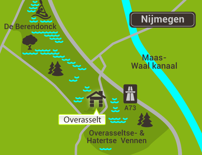 Overasselt - Kaart omgeving Nijmegen
